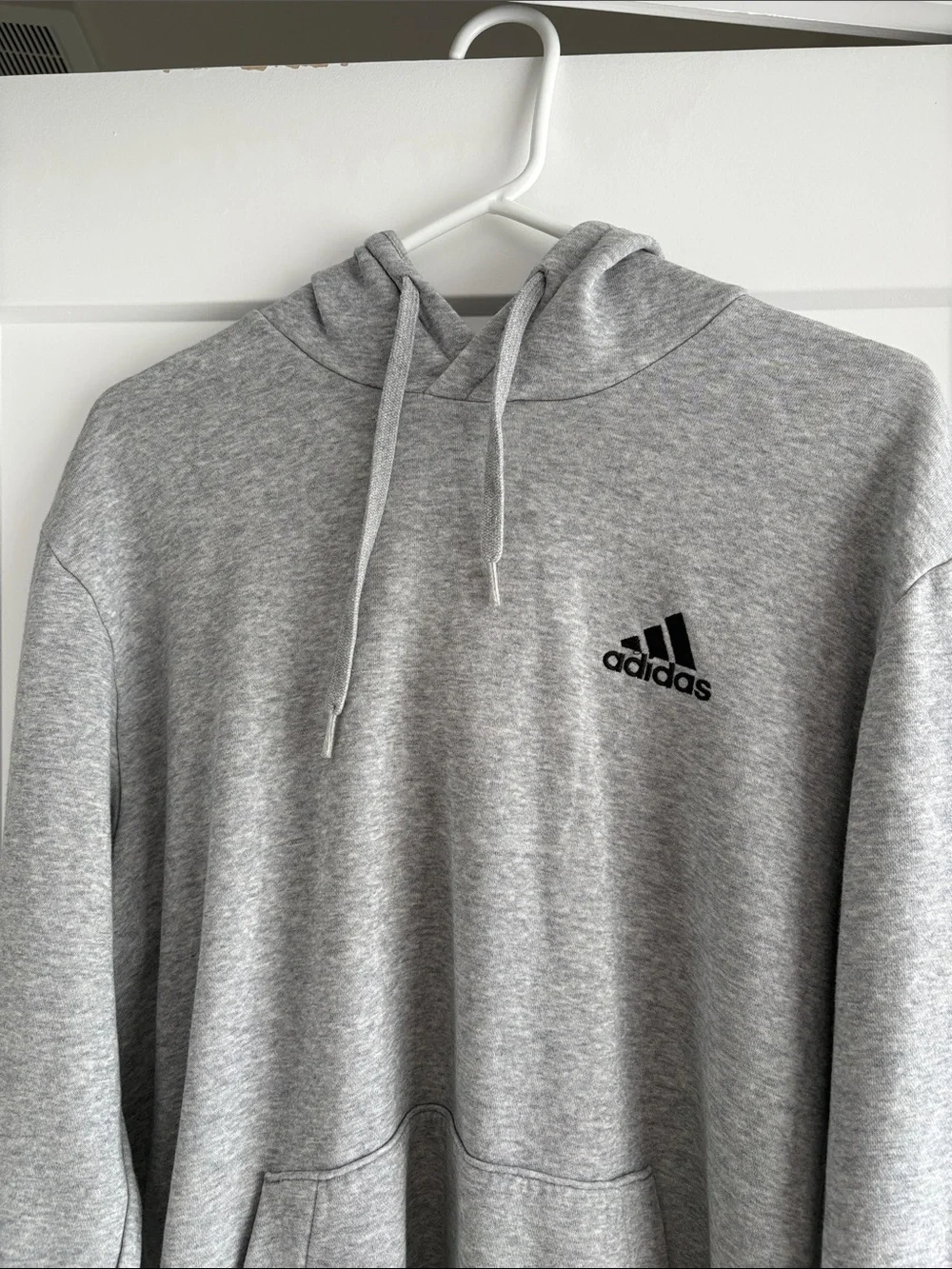 adidas Gray Pullover Hoodie with Black Logo
